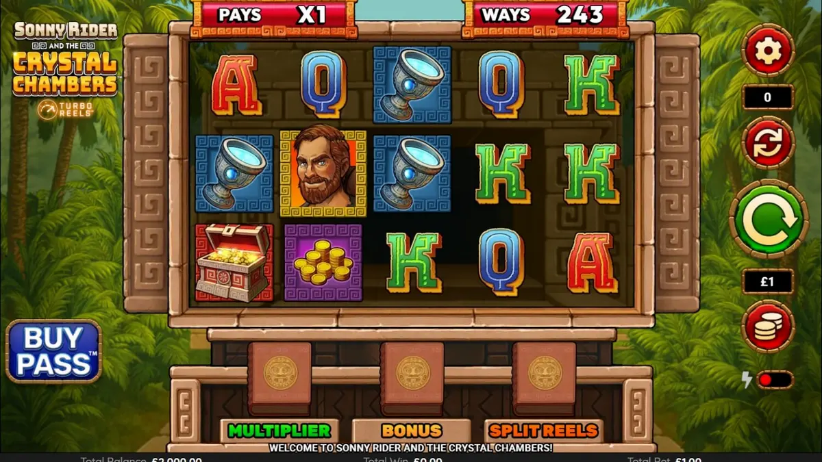 Sonny Rider & The Crystal Chambers slot game interface