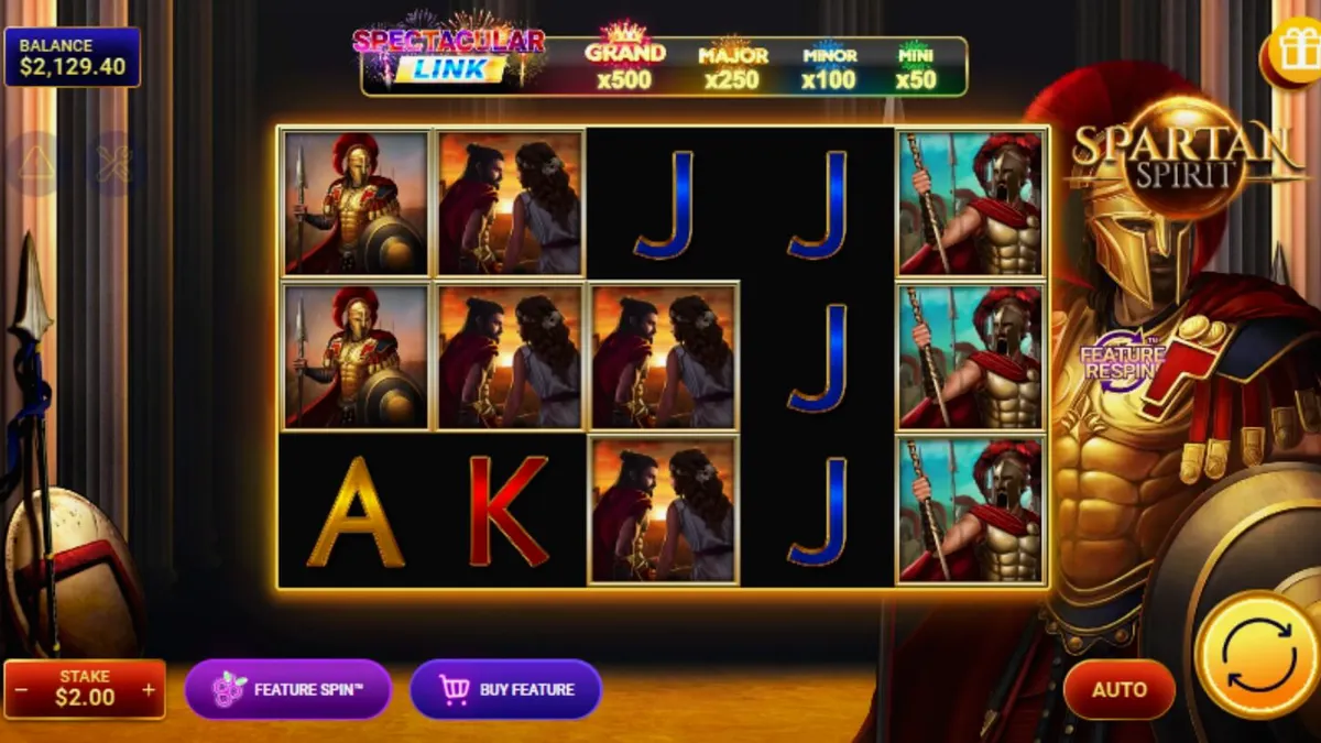Prajurit Sparta dalam latar belakang kuil kuno di slot Spartan Spirit